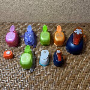 Mixed Set Of 9 Craft Paper Punches With Various Shapes & Designs For Scrapbookin